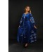 Embroidered dress "Velvet Blue"